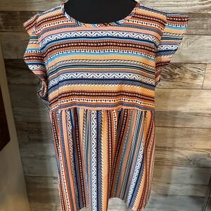 Emery Rose Multicolor Patterned Blouse